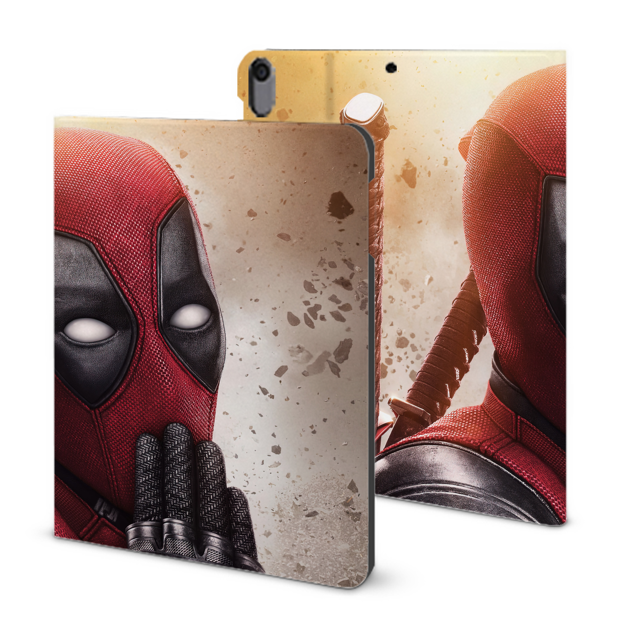 （画像用） Deadpool デッドプール IPad ケース ブック型 PUレザー TPU 耐衝撃 軽量 薄型 ペン収納なし 全面保護 IPad 各モデル対応
